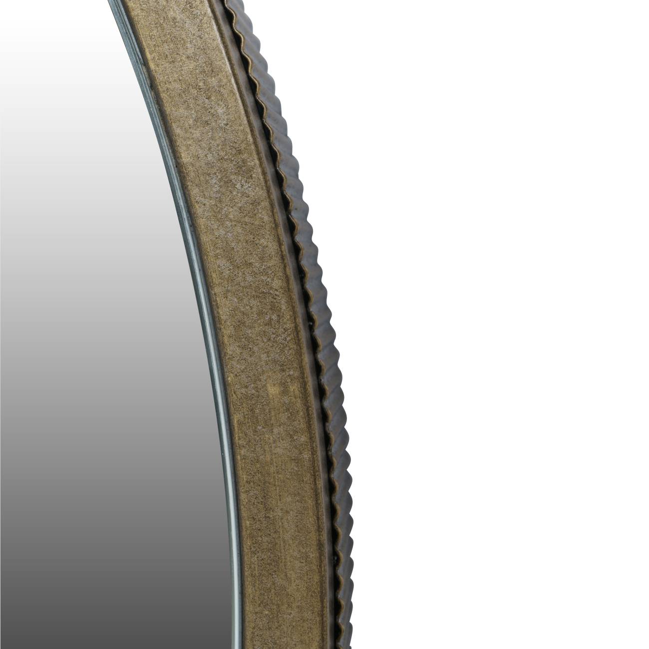 Belvedere Aged Gold Ribbed Round Wall Mirror